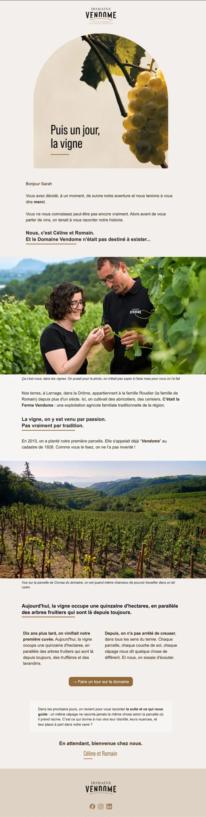 Newsletter Domaine Vendome