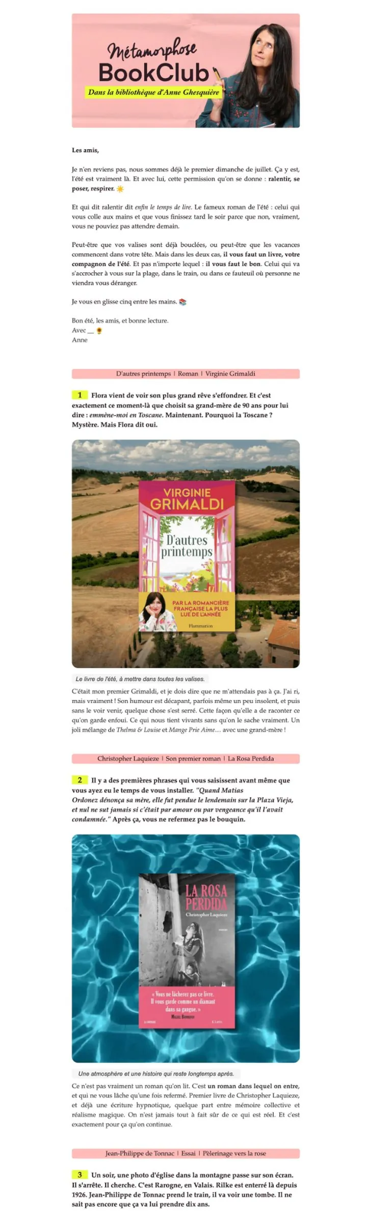 Newsletter Métamorphose
